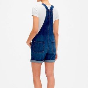 Gap Cuffed Medium Wash Short Overalls